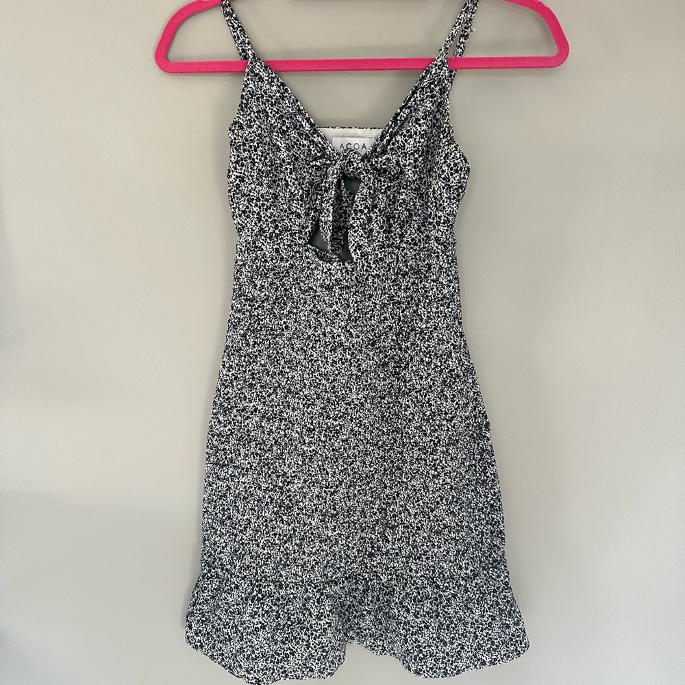 Floral Black and White Dress
